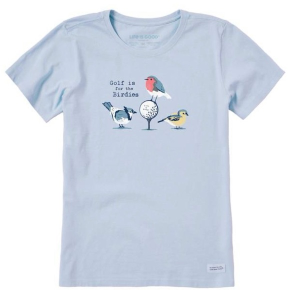 Life Is Good Tops - Golf is for the Birdies Crusher Tee by Life is Good—Light Blue